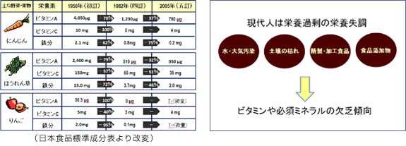 現代人は栄養過剰の栄養失調